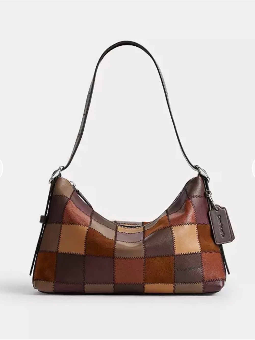 Coach Patchwork Leather Shoulder Bag in Brown Multi